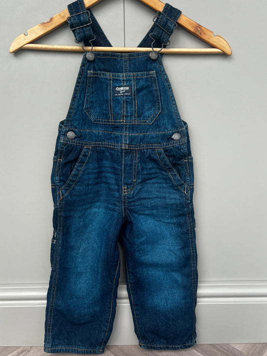 Oshkosh Fleece Lined Denim Dungarees 2T