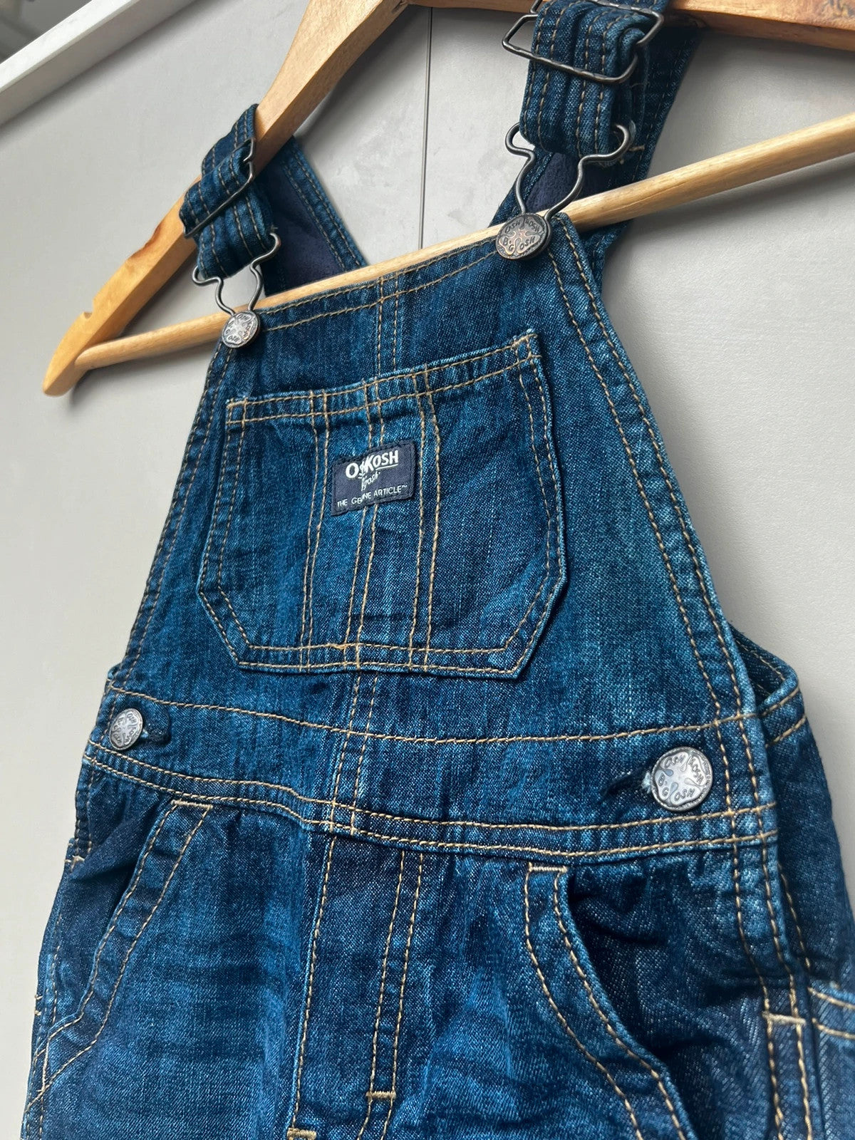 Oshkosh Fleece Lined Denim Dungarees 2T