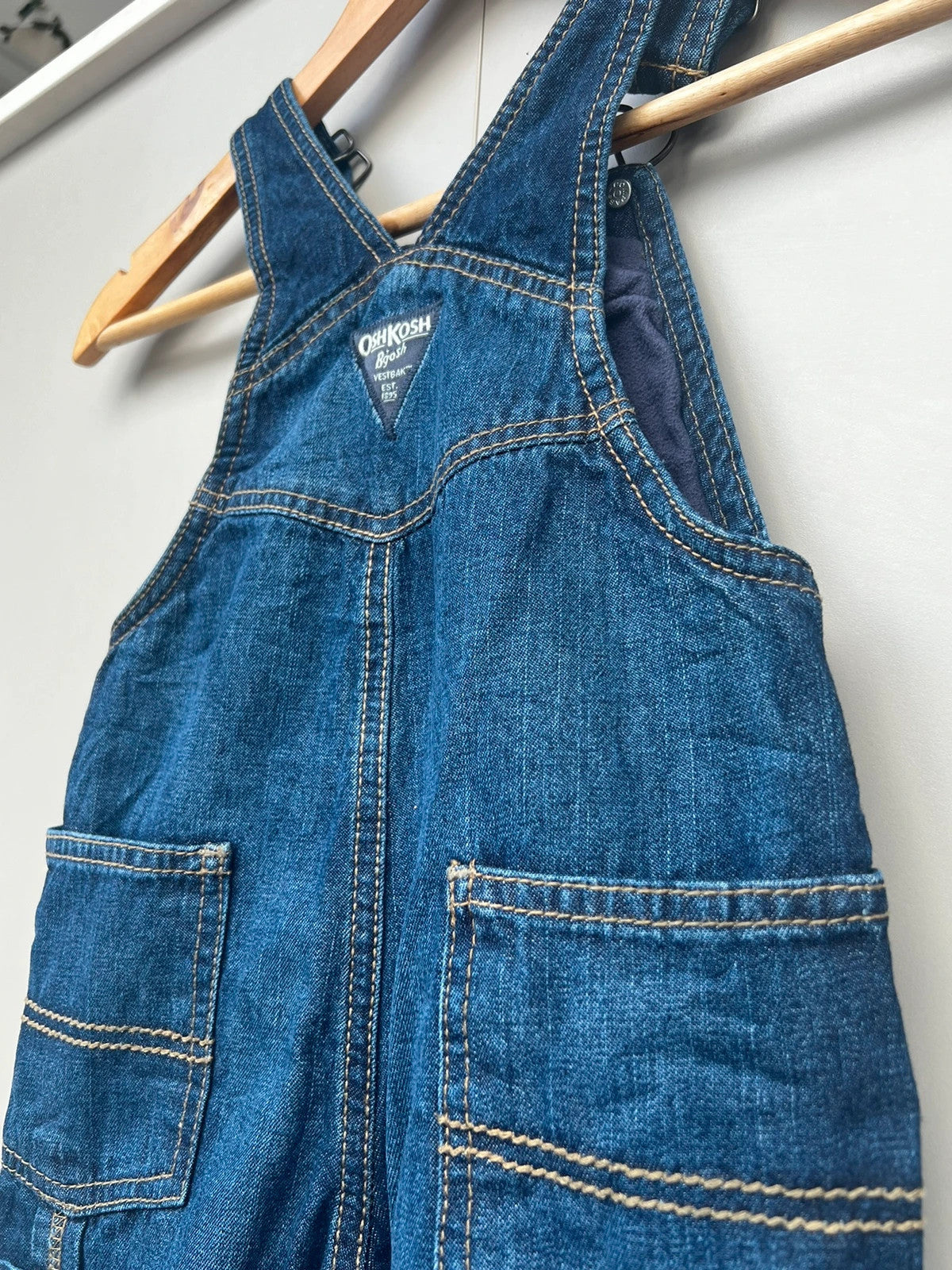 Oshkosh Fleece Lined Denim Dungarees 2T