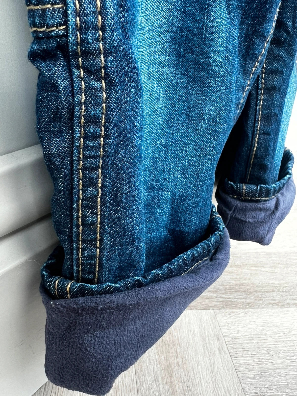 Oshkosh Fleece Lined Denim Dungarees 2T