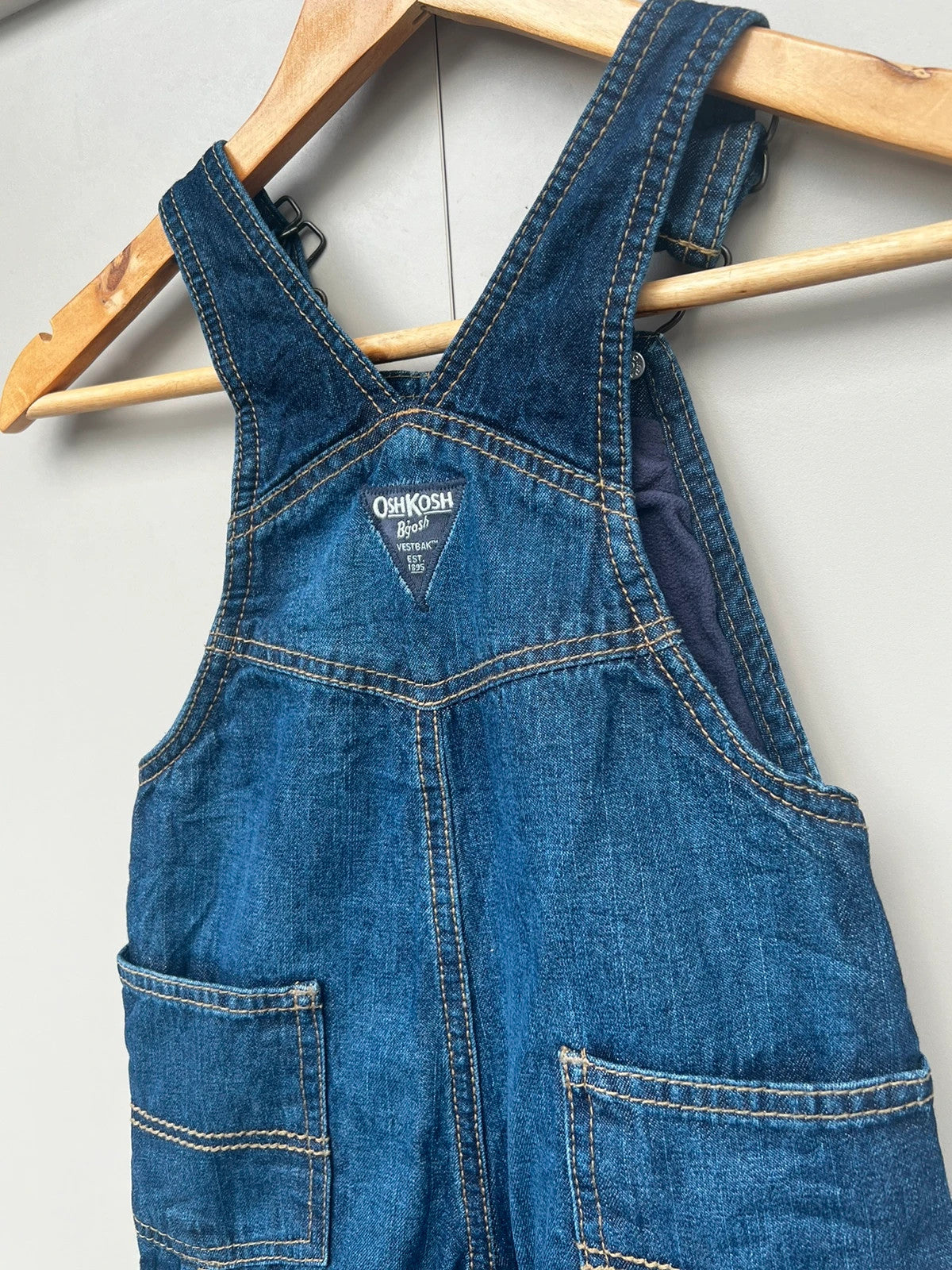 Oshkosh Fleece Lined Denim Dungarees 2T