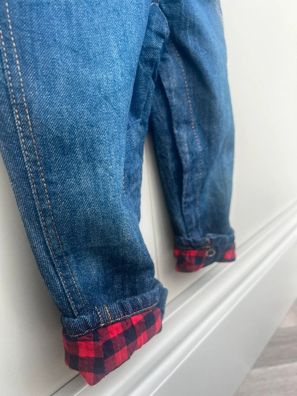 Oshkosh Heart Denim Girls Dungarees 12M