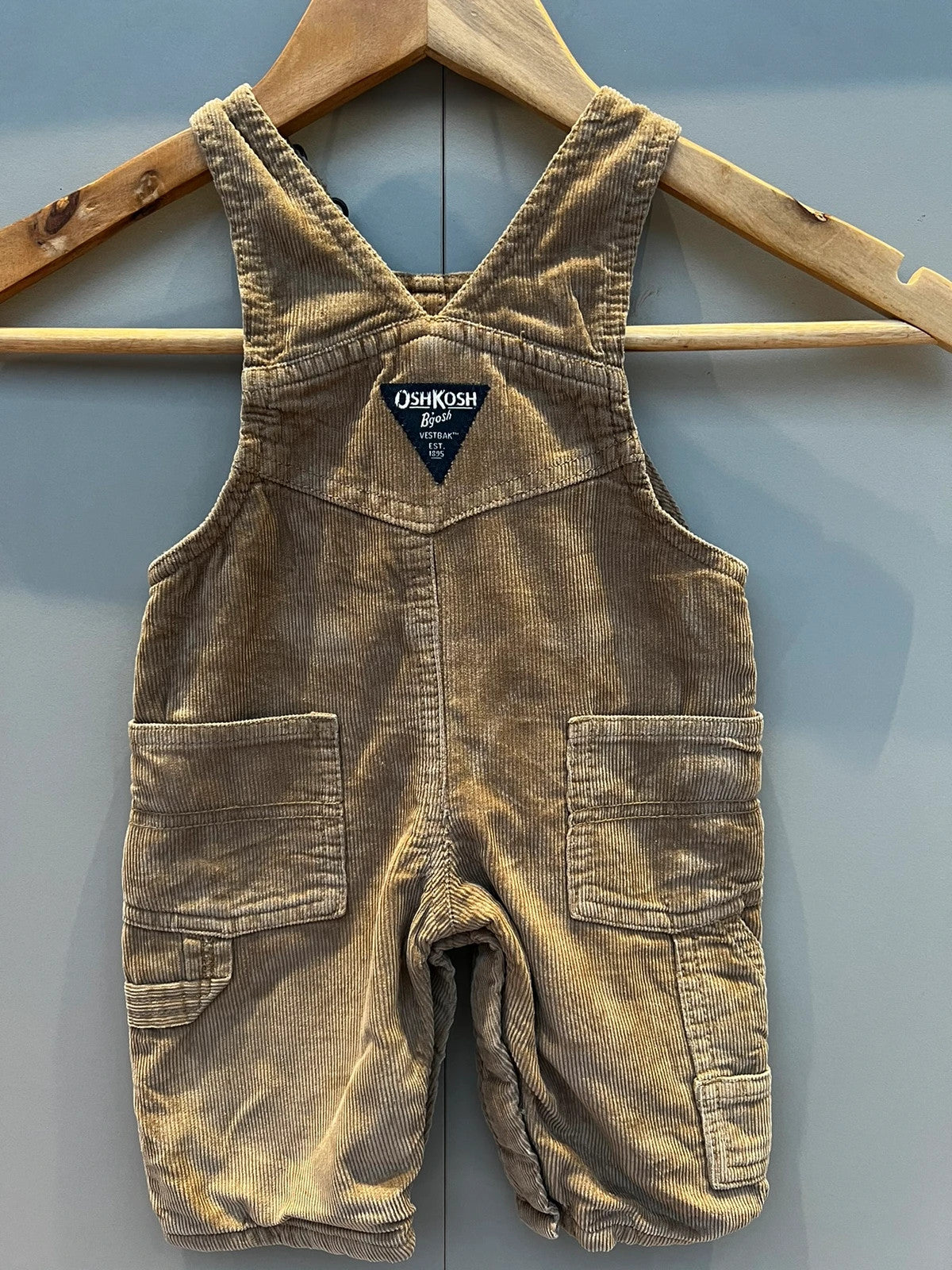 Oshkosh Corduroy Beige Dungarees 3M