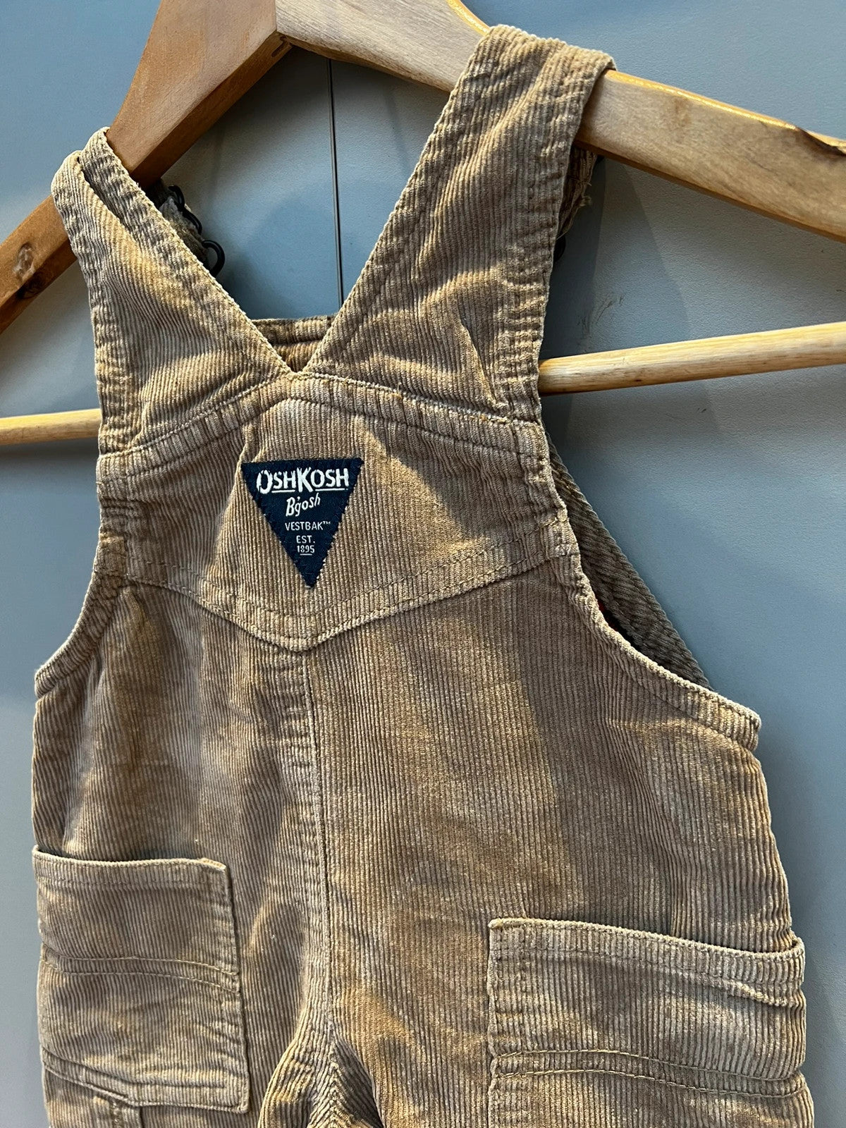 Oshkosh Corduroy Beige Dungarees 3M