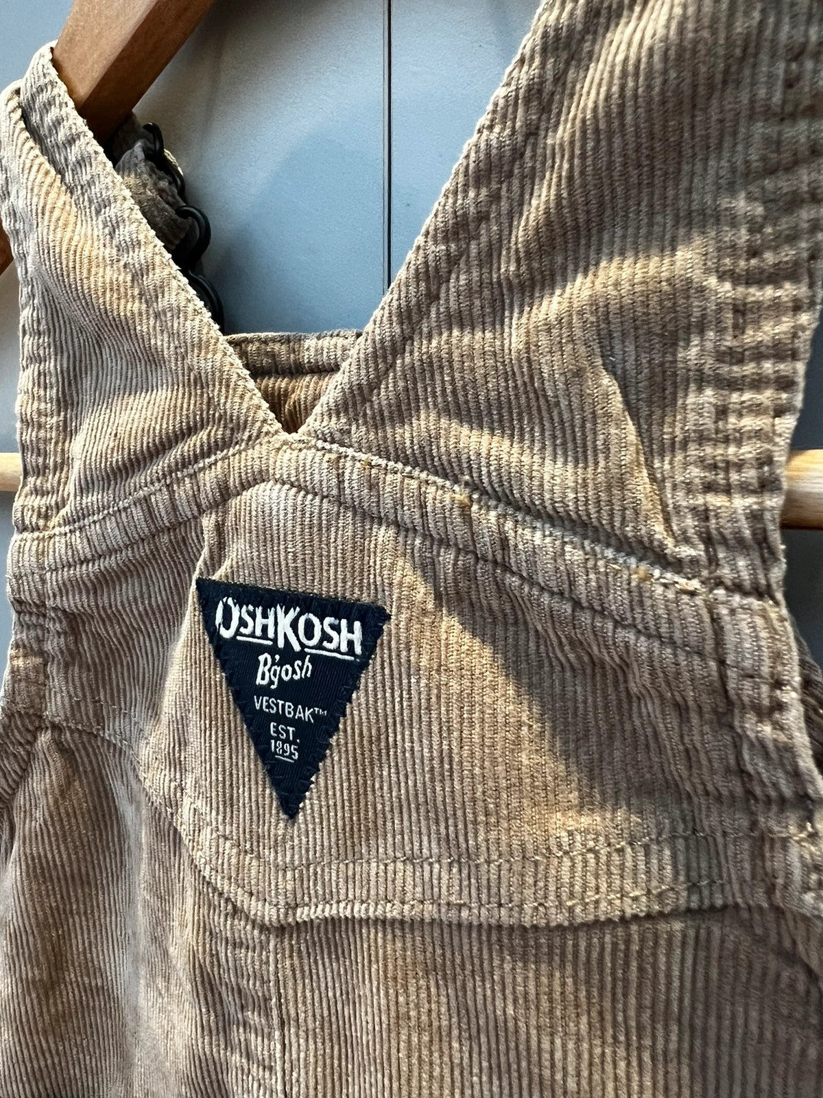 Oshkosh Corduroy Beige Dungarees 3M