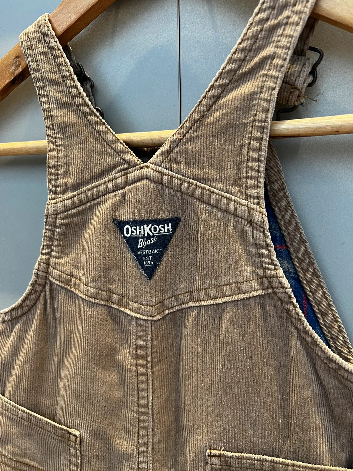 Oshkosh Beige Corduroy Dungarees 18M