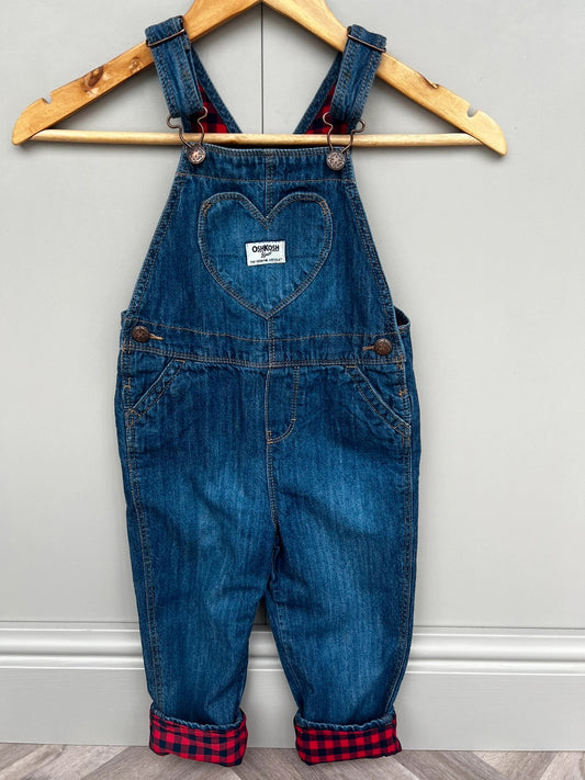 Oshkosh Dungarees Denim Gingham 4T