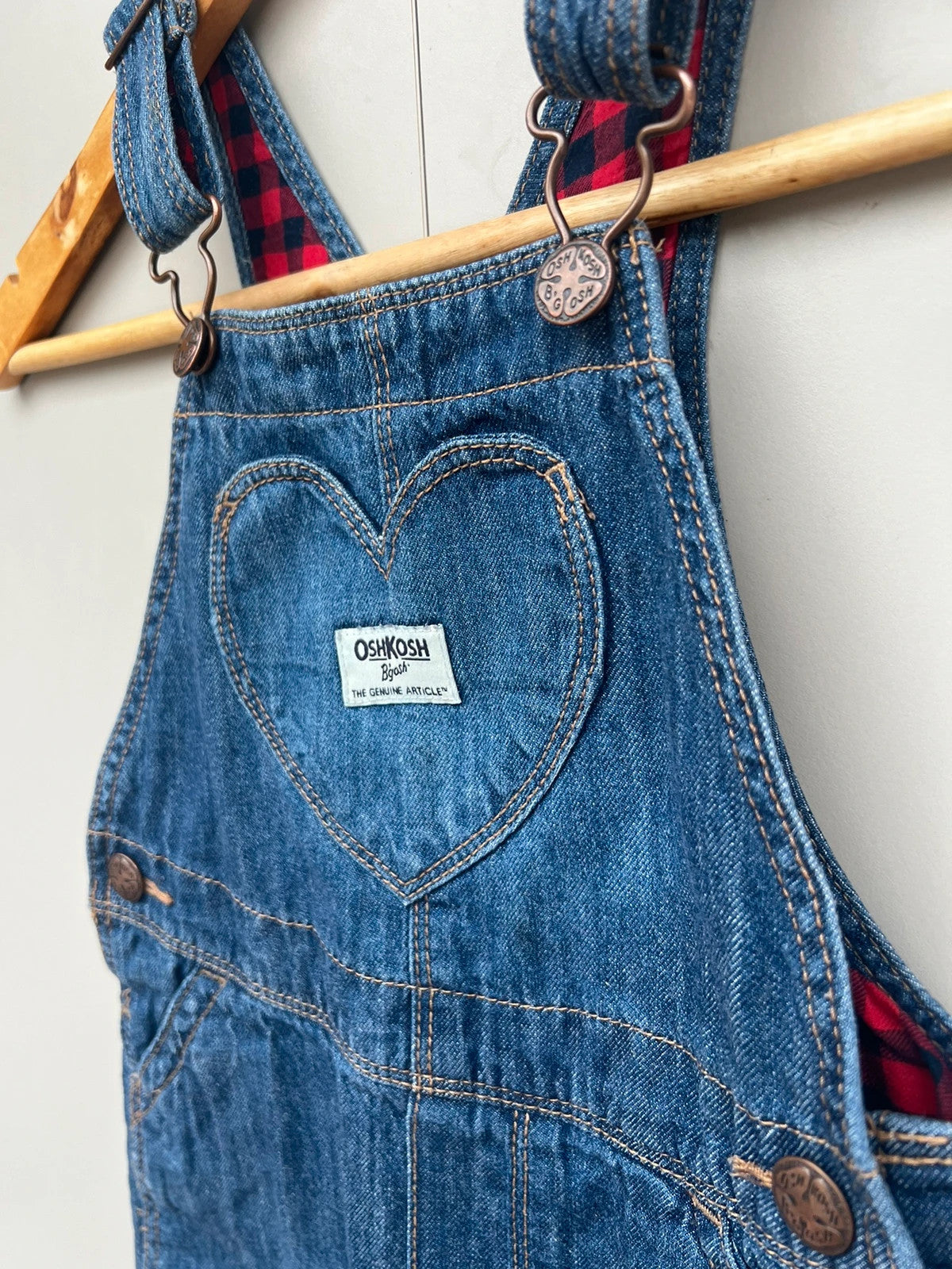 Oshkosh Dungarees Denim Gingham 4T