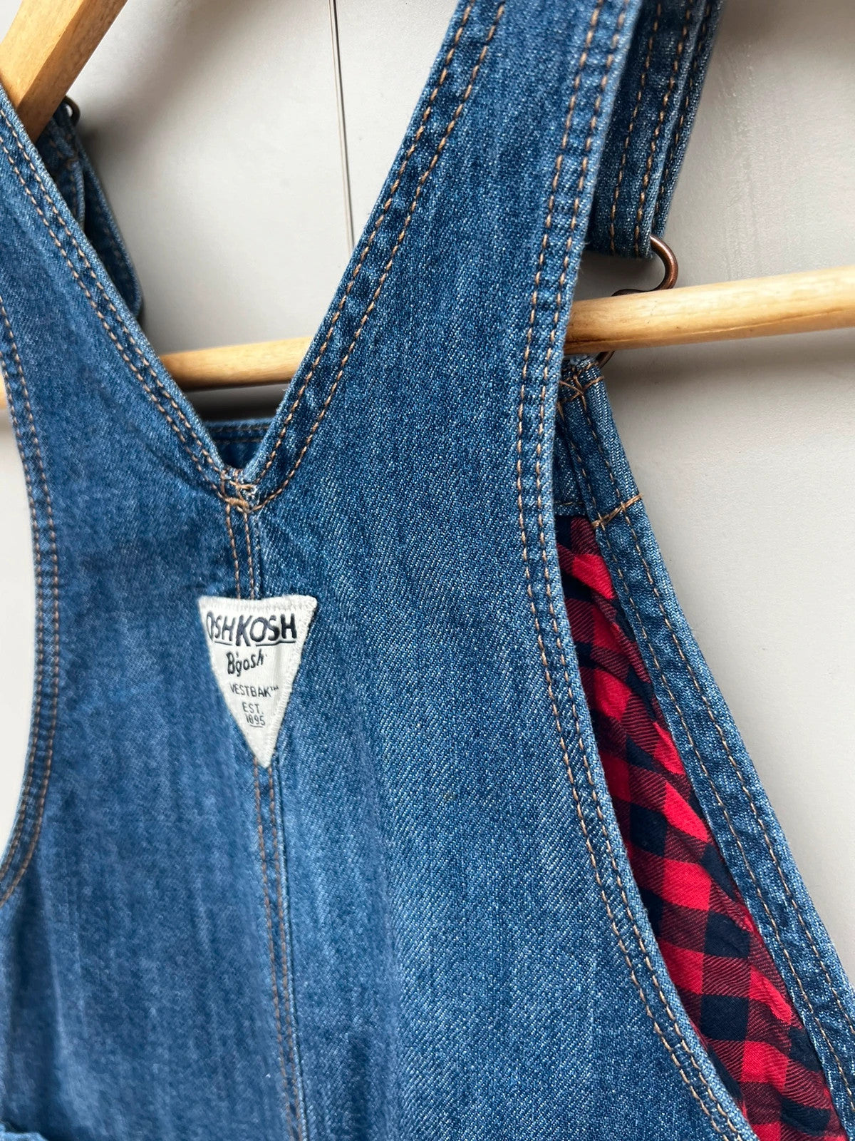 Oshkosh Dungarees Denim Gingham 4T