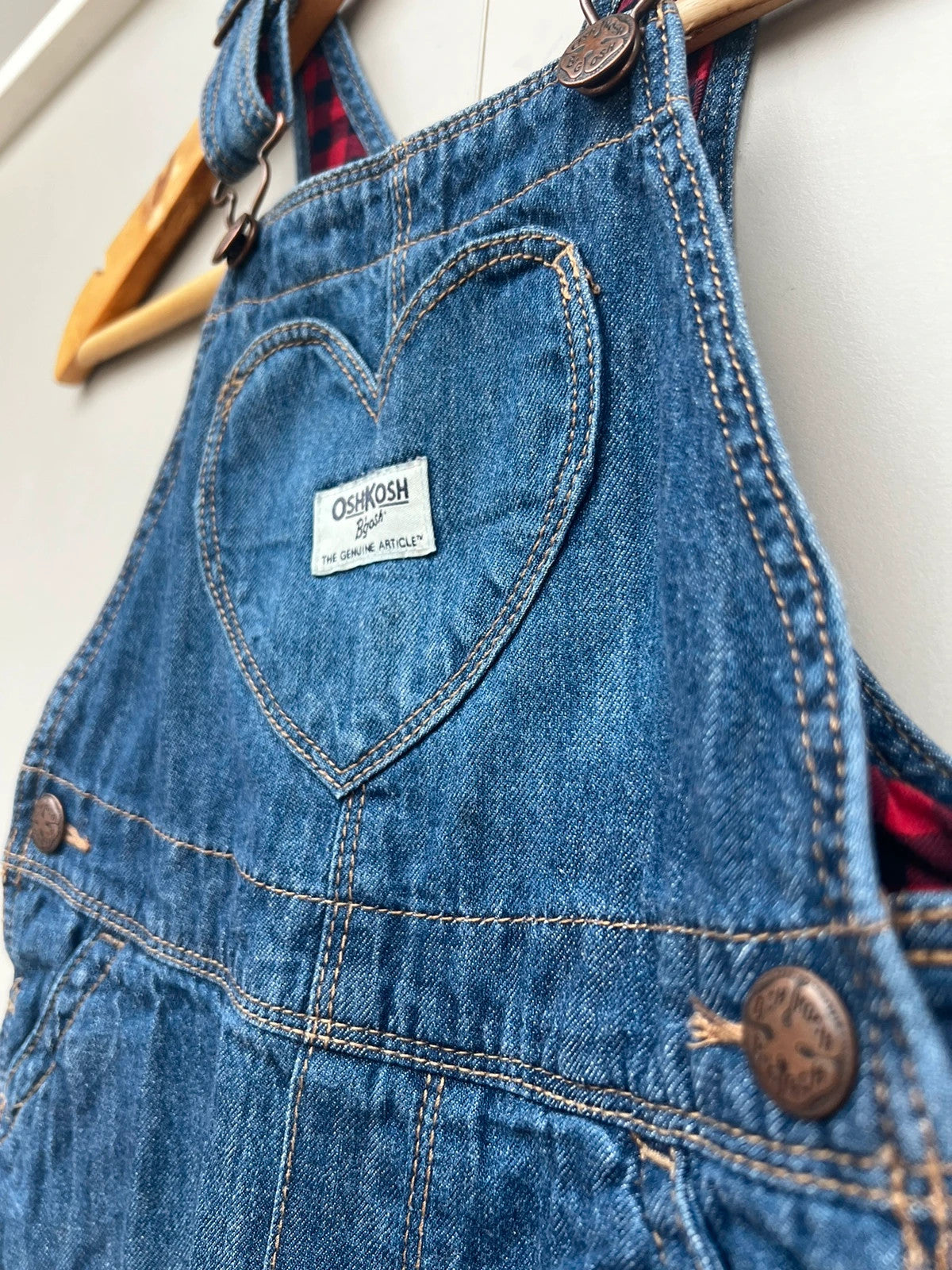 Oshkosh Dungarees Denim Gingham 4T