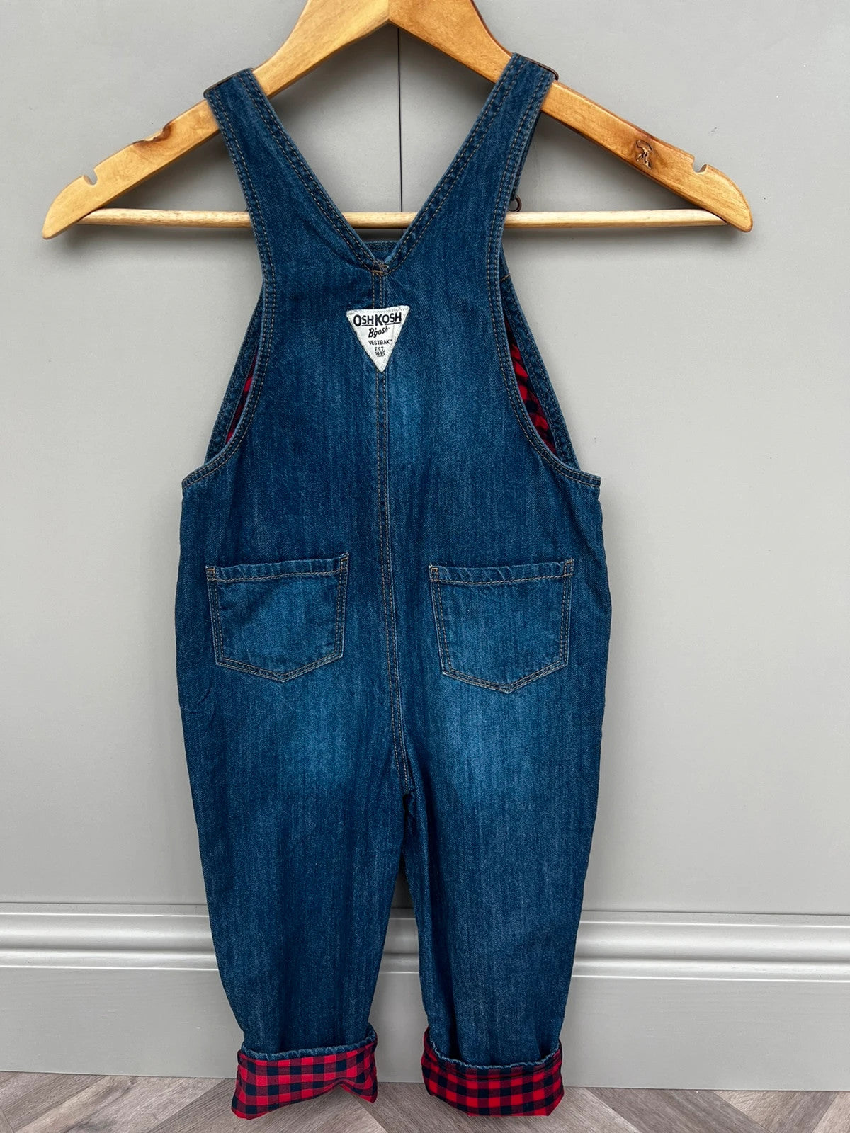 Oshkosh Dungarees Denim Gingham 4T