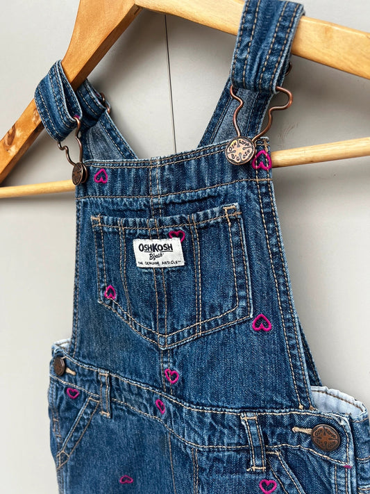 Oshkosh Heart Denim Dungarees 4T (Play condition)