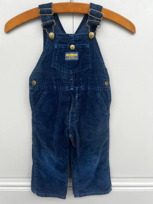 Oshkosh Unisex Vintage Corduroy Navy Dungarees 3T