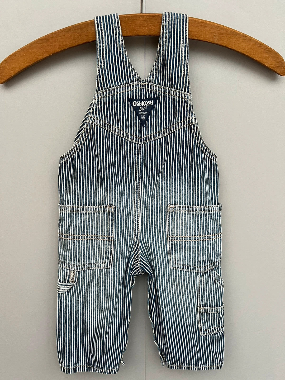 Oshkosh Hickory Stripe Dungarees 6M