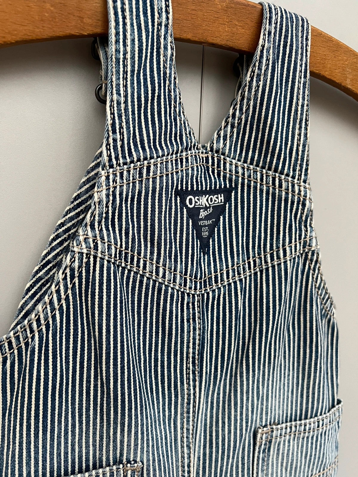 Oshkosh Hickory Stripe Dungarees 6M