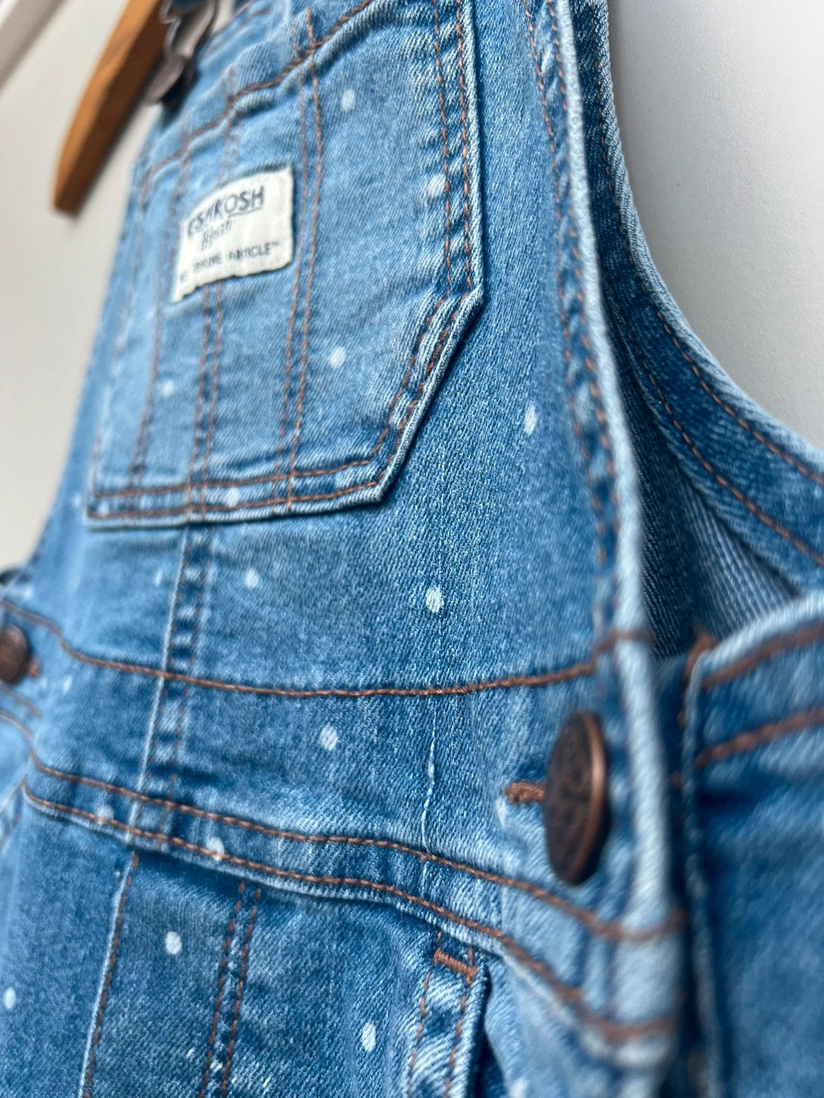 Oshkosh Spotted Polka Dot Denim Dungarees (Play condition)