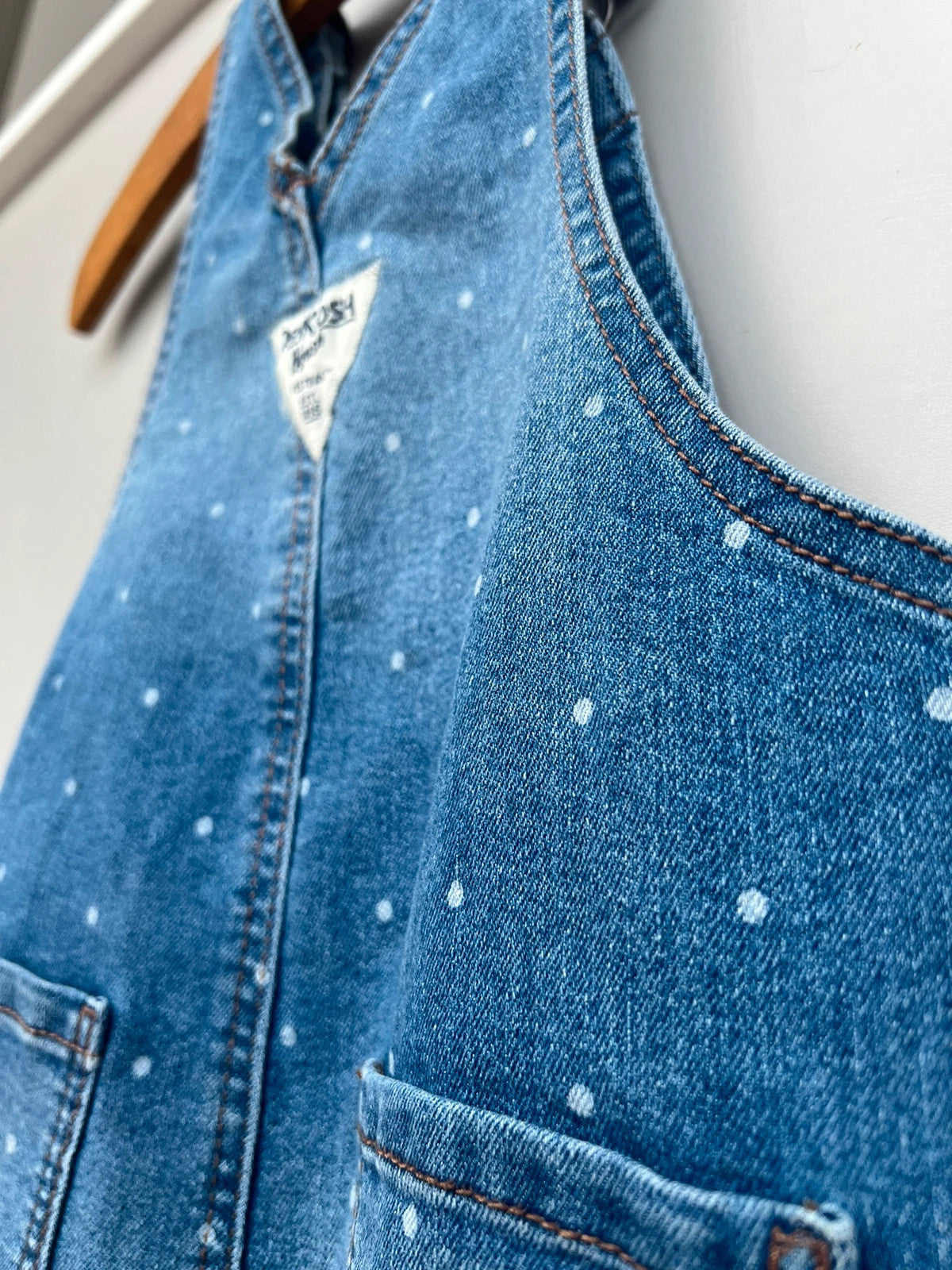 Oshkosh Spotted Polka Dot Denim Dungarees (Play condition)