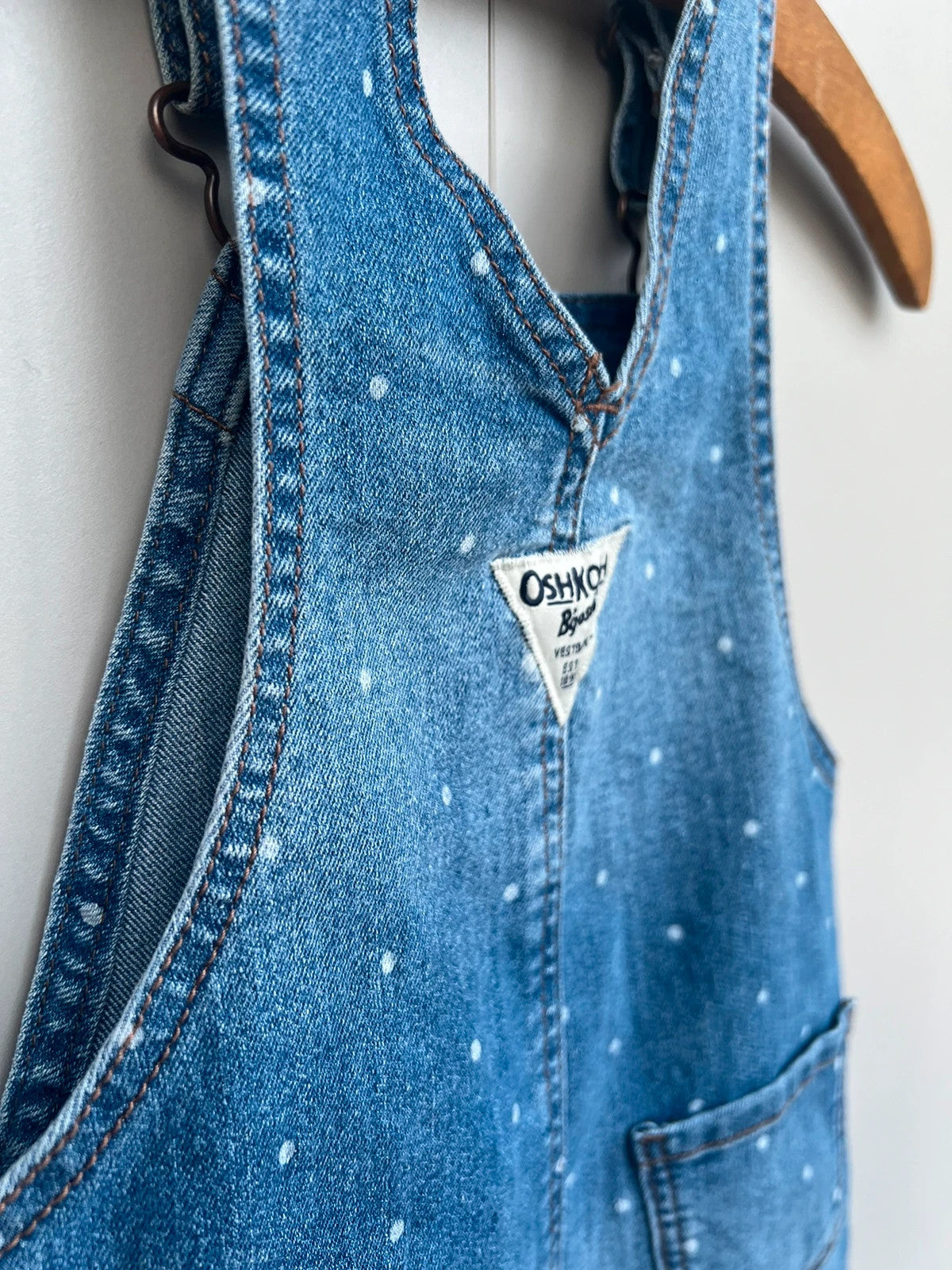 Oshkosh Spotted Polka Dot Denim Dungarees (Play condition)