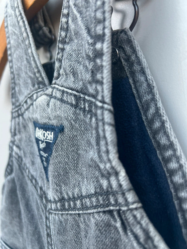 Oshkosh Grey Denim Dungarees Fleece Lined 9M