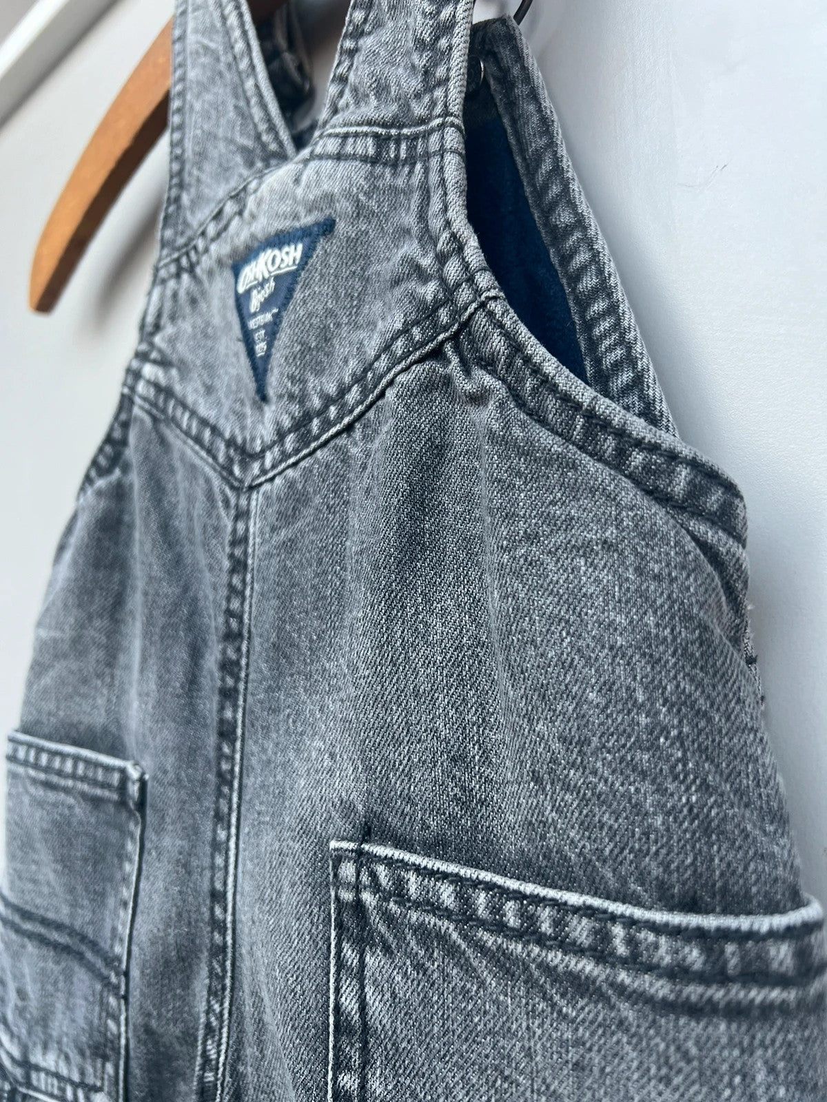 Oshkosh Gray Denim Dungarees Fleece Lined