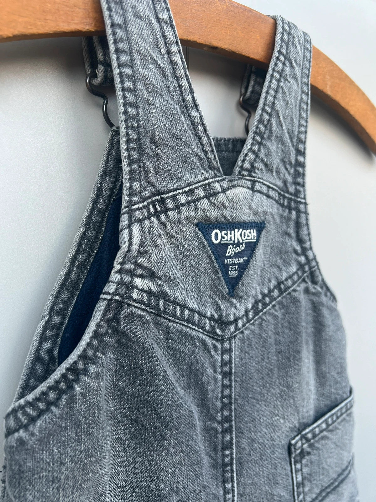 Oshkosh Gray Denim Dungarees Fleece Lined