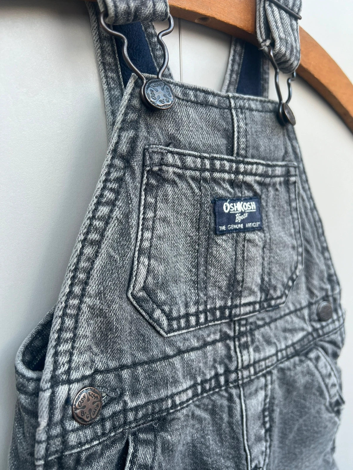 Oshkosh Gray Denim Dungarees Fleece Lined