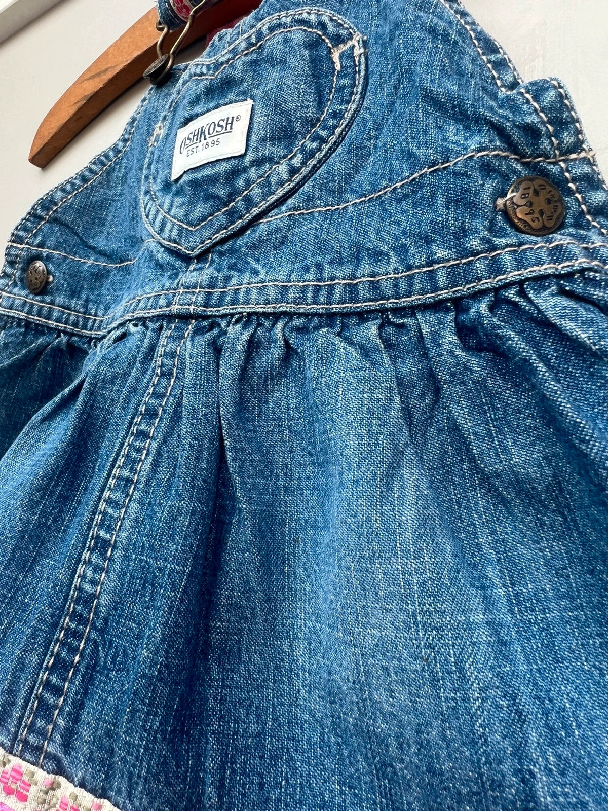 Oshkosh Vinyage Dungaree Denim Dress 3-6M