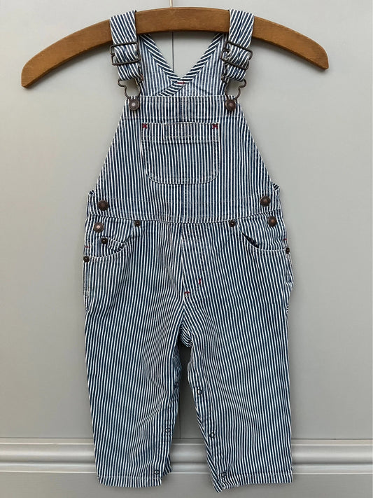 Lands End Hickory Navy Stripe Dungarees 18-24M