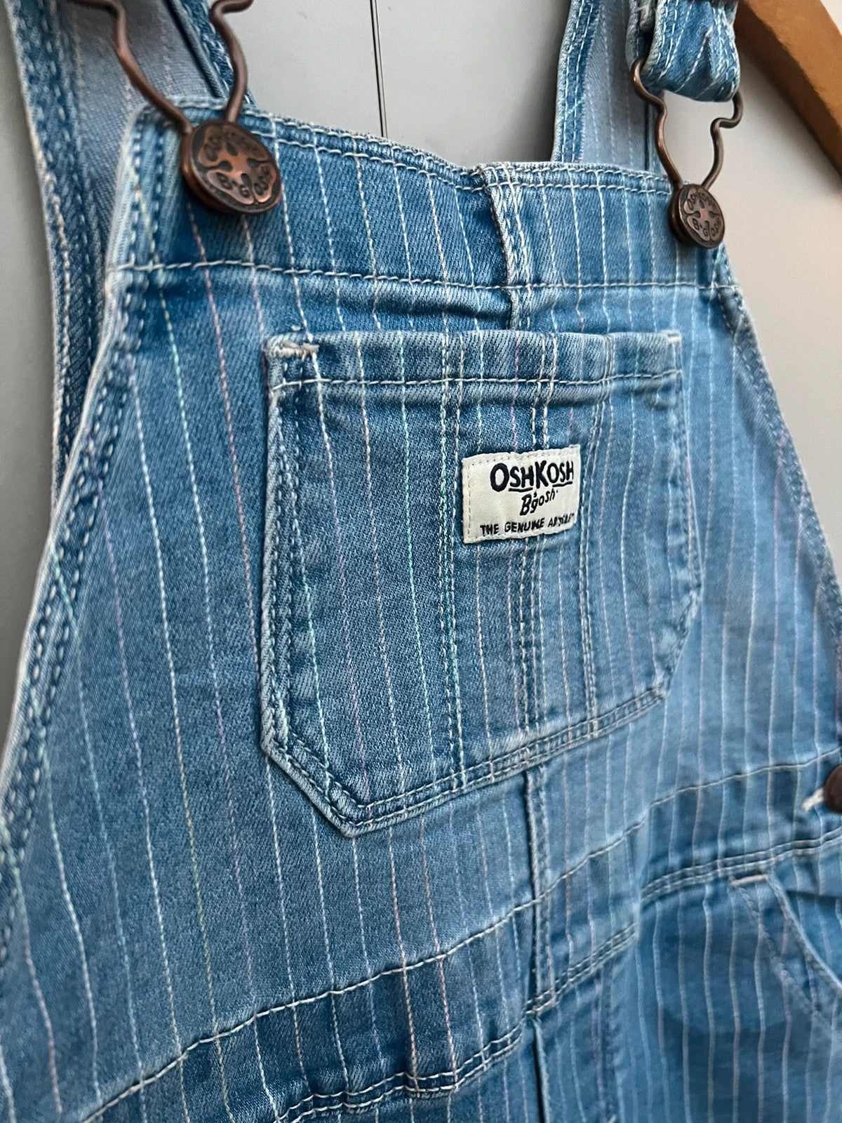 Oshkosh Multi Pinstripe Denim Dungarees