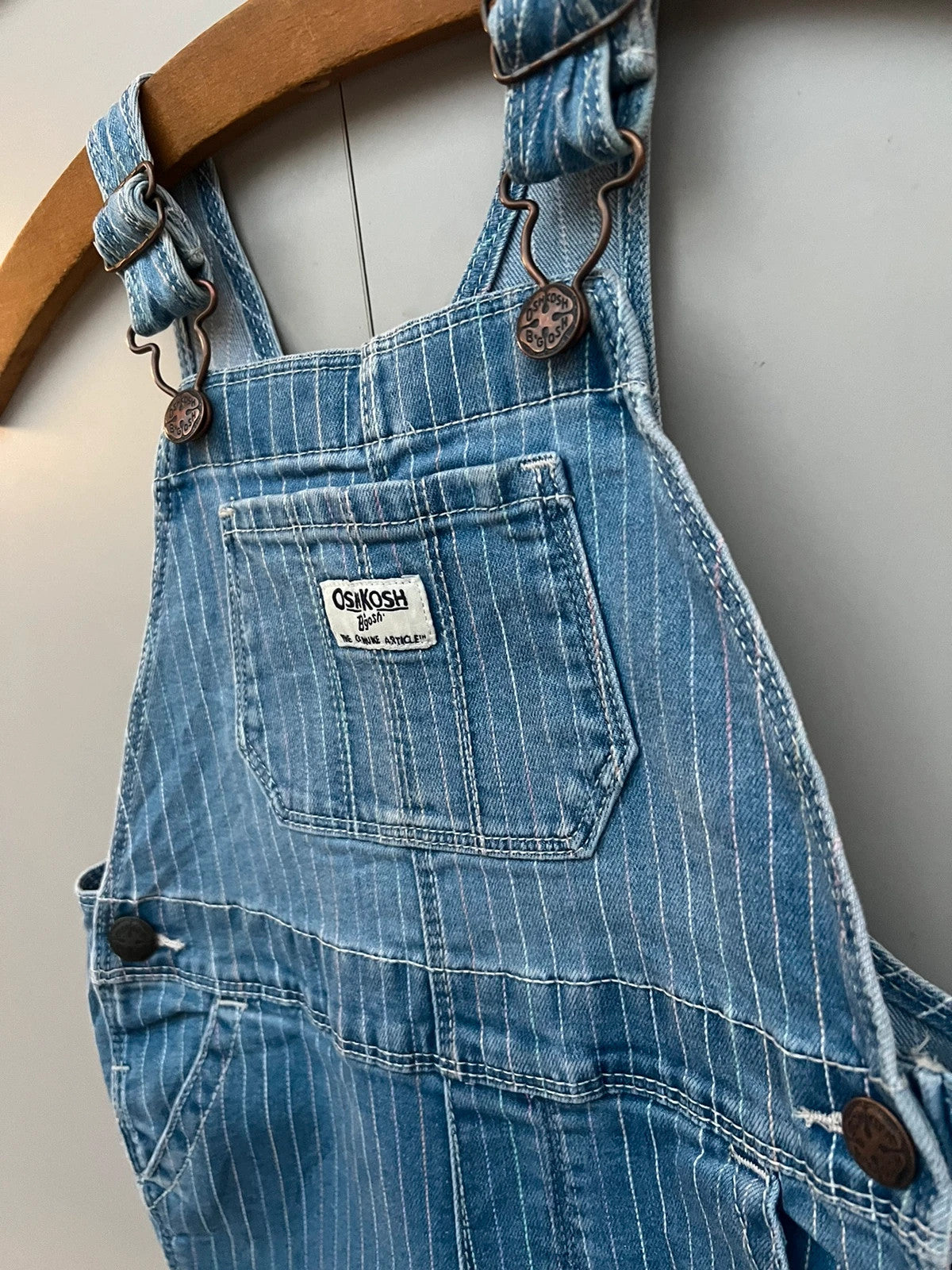 Oshkosh Multi Pinstripe Denim Dungarees