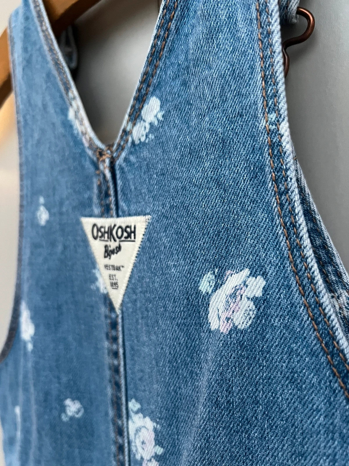 Oshkosh 2T Floral Denim Dungarees