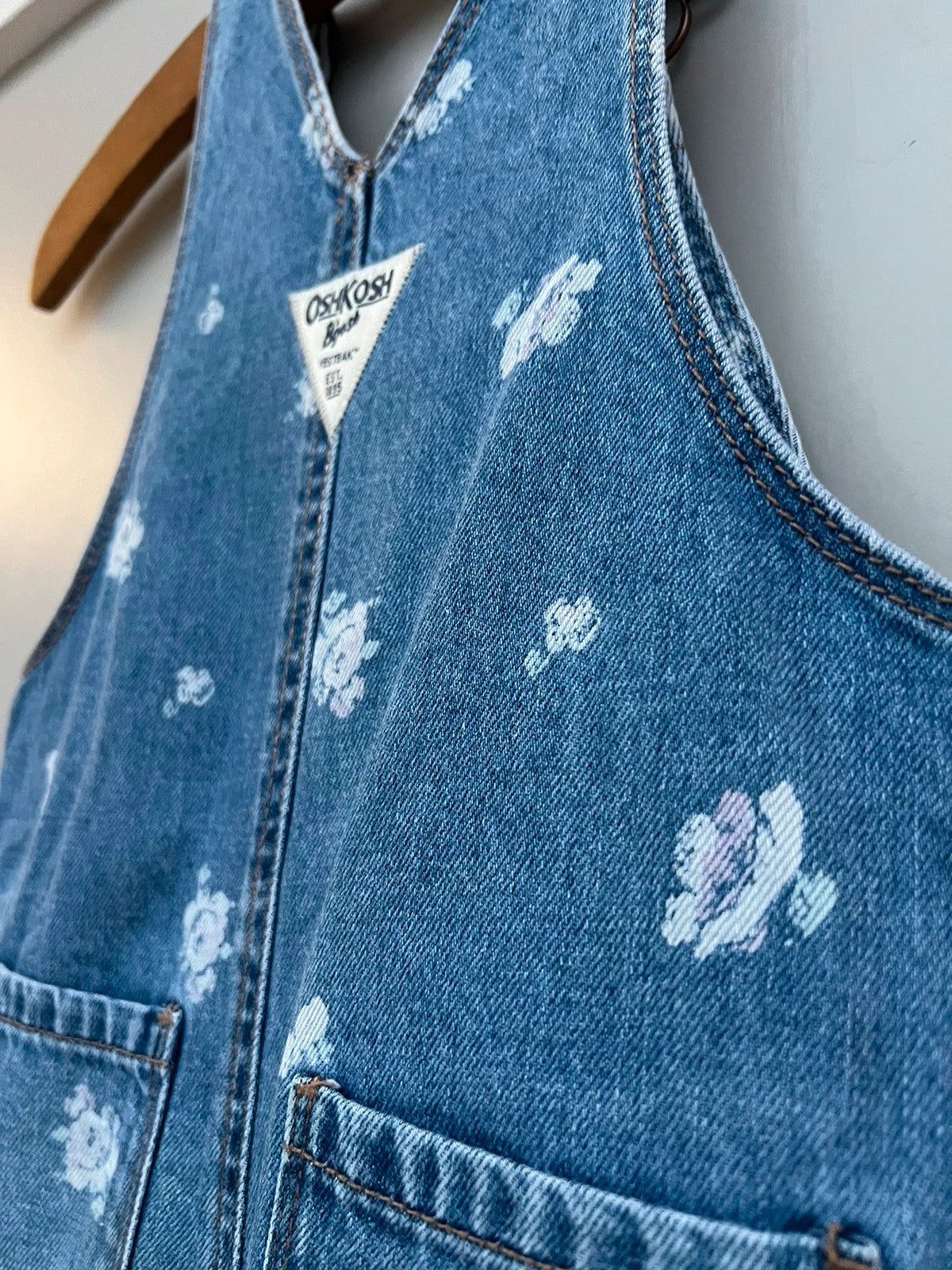 Oshkosh 2T Floral Denim Dungarees