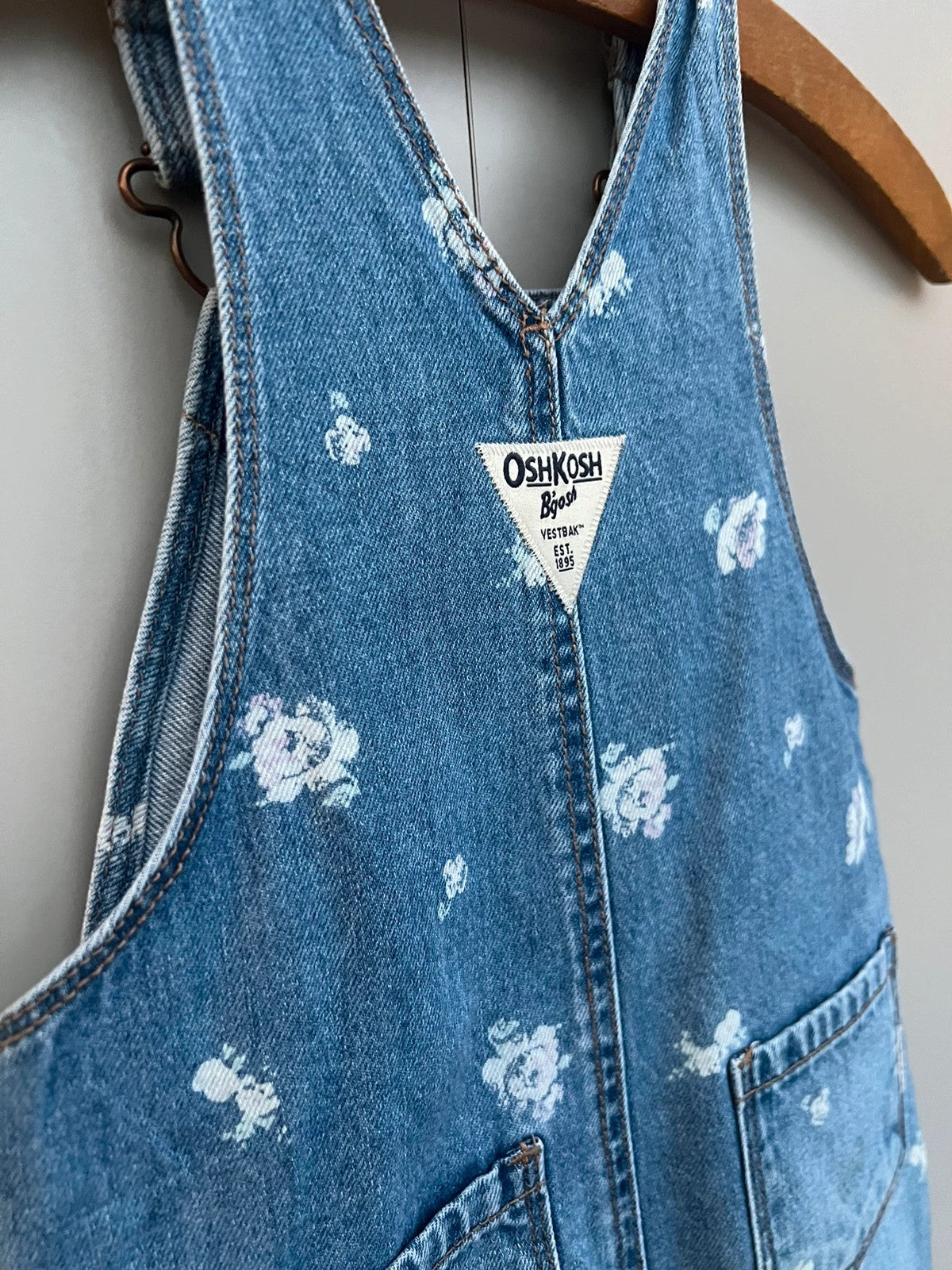 Oshkosh 2T Floral Denim Dungarees