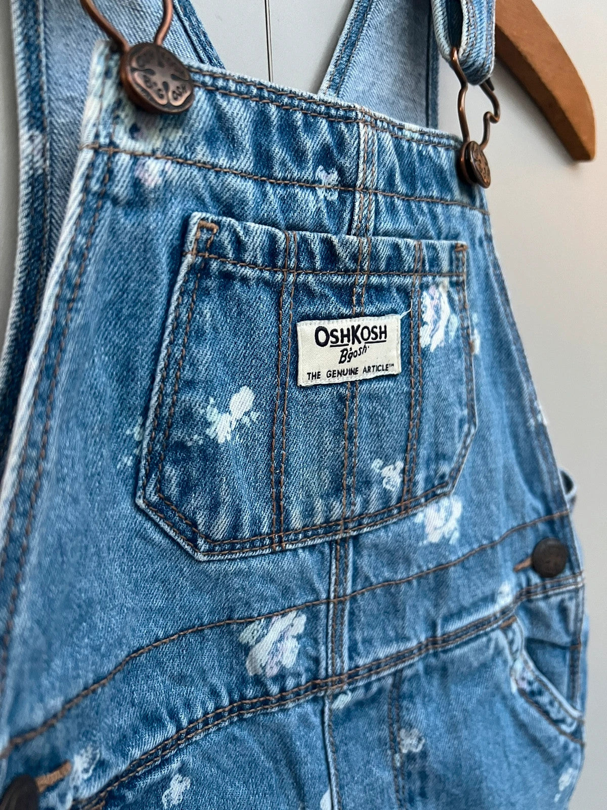 Oshkosh 2T Floral Denim Dungarees