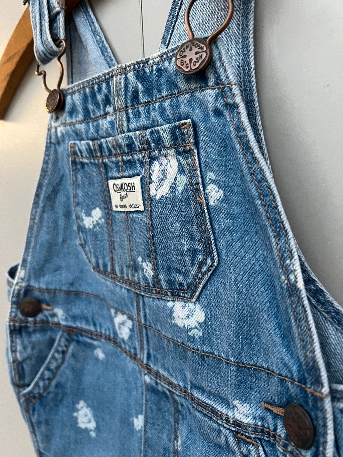 Oshkosh 2T Floral Denim Dungarees