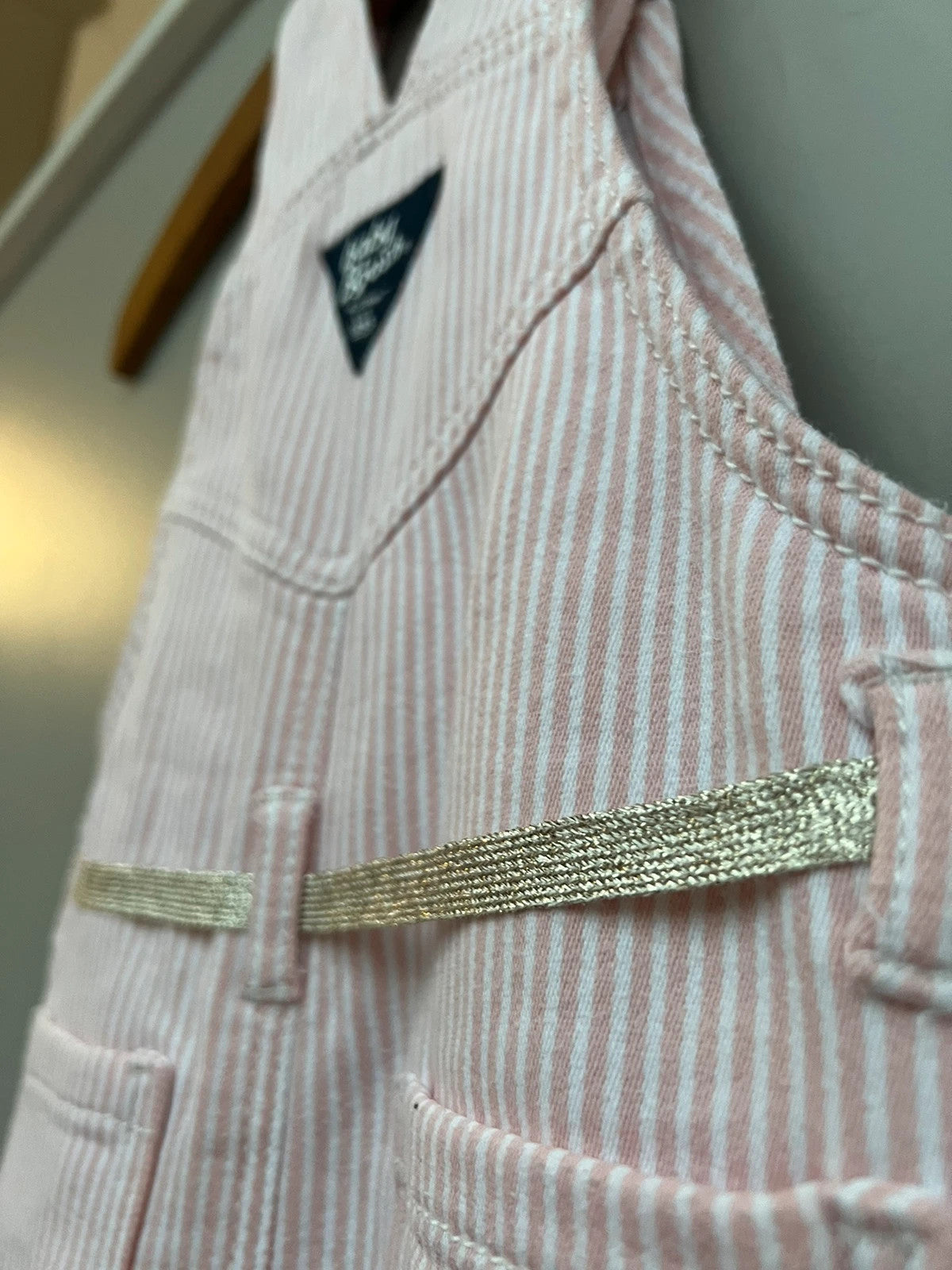 Oshkosh Pink and White Hickory Stripe 24M