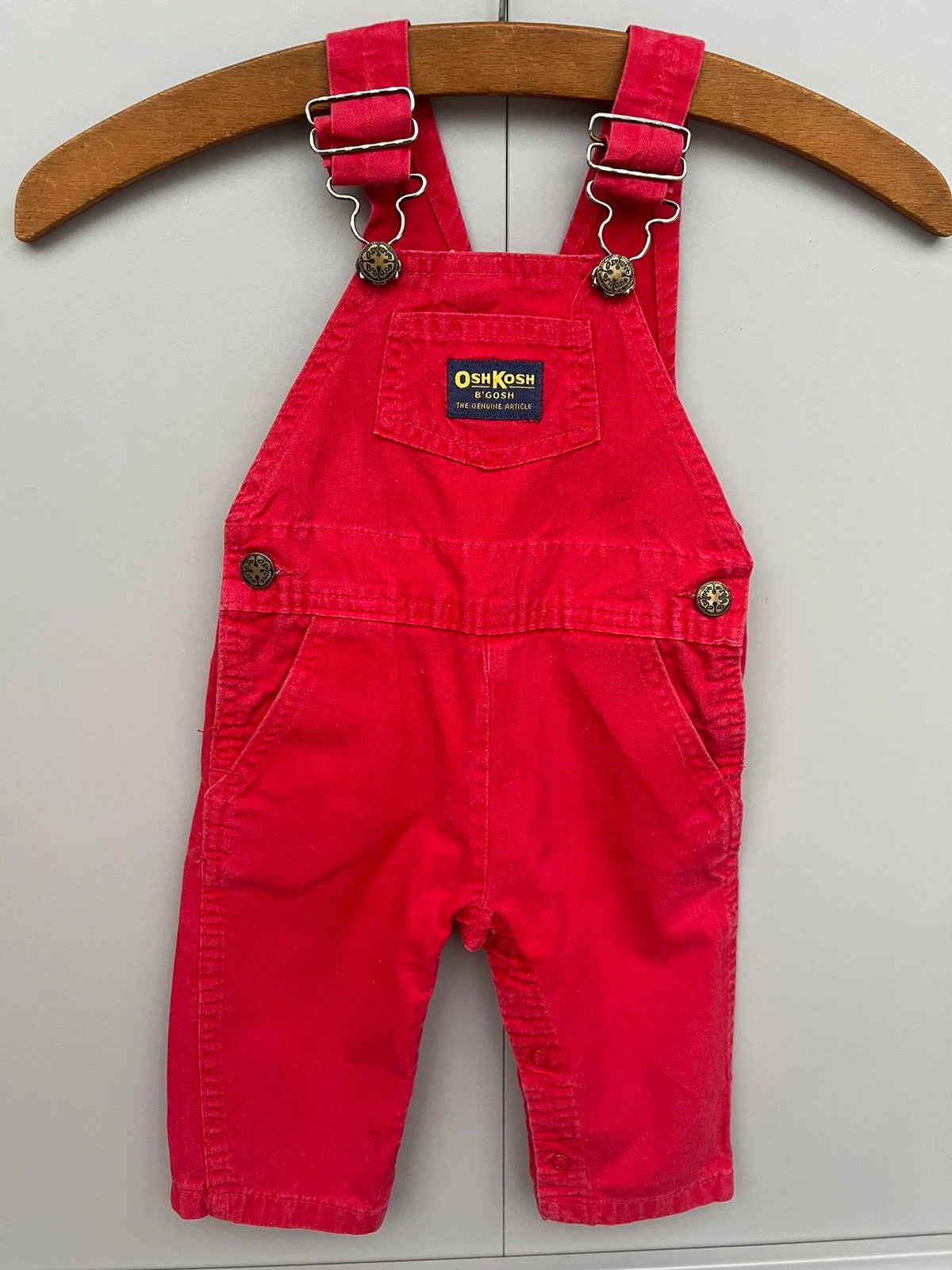 Oshkosh Vintage Cotton Red Dungarees 12M