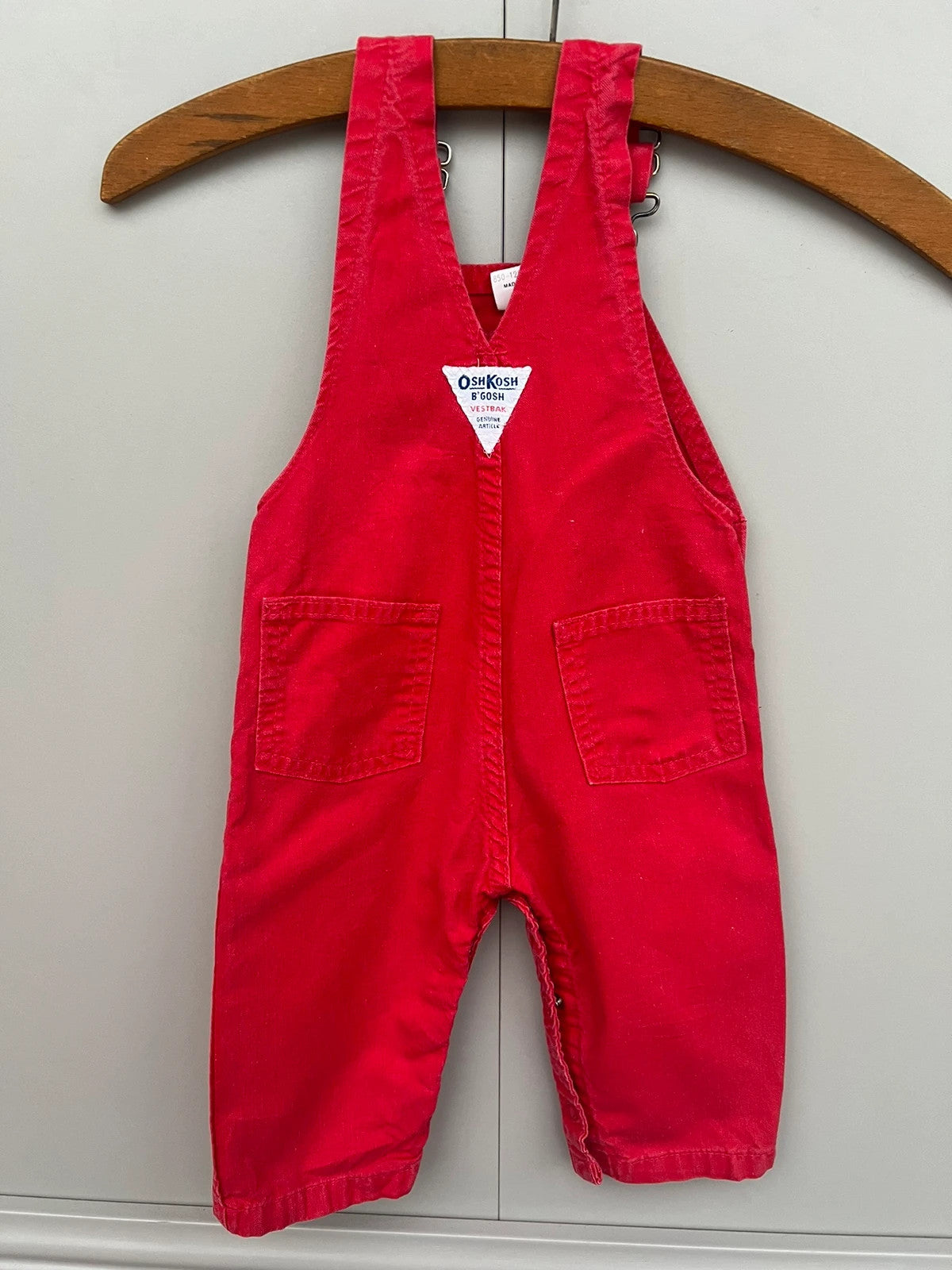 Oshkosh Vintage Cotton Red Dungarees 12M