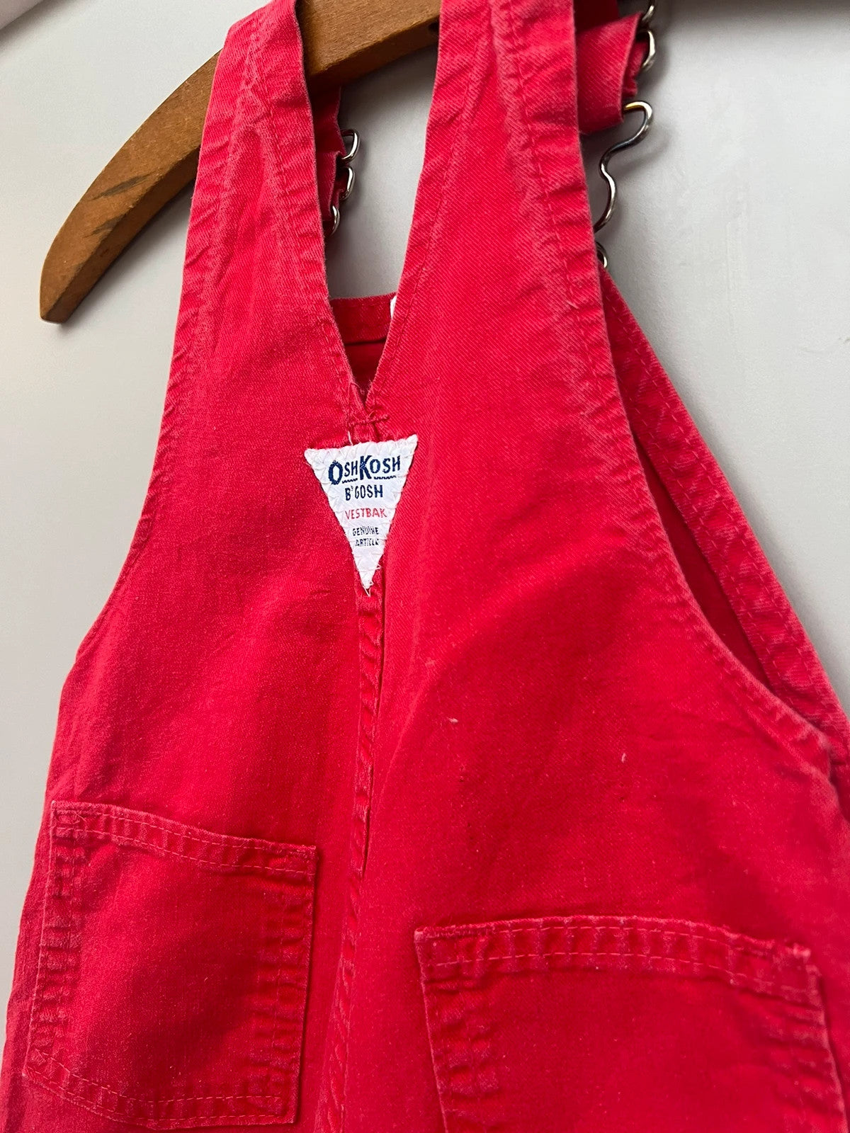 Oshkosh Vintage Cotton Red Dungarees 12M