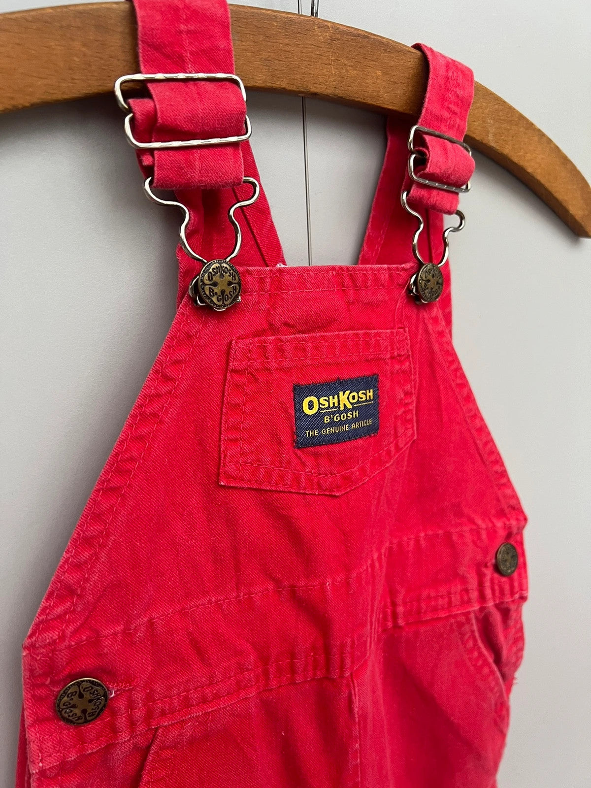 Oshkosh Vintage Cotton Red Dungarees 12M