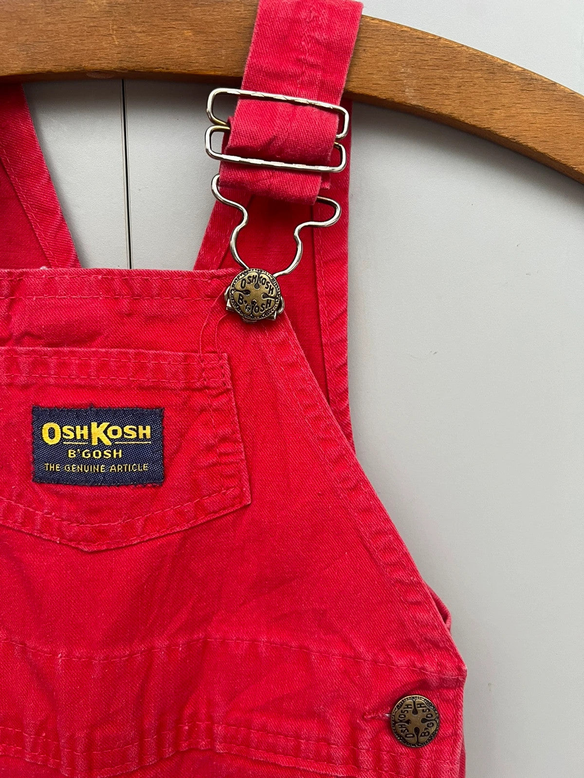 Oshkosh Vintage Cotton Red Dungarees 12M