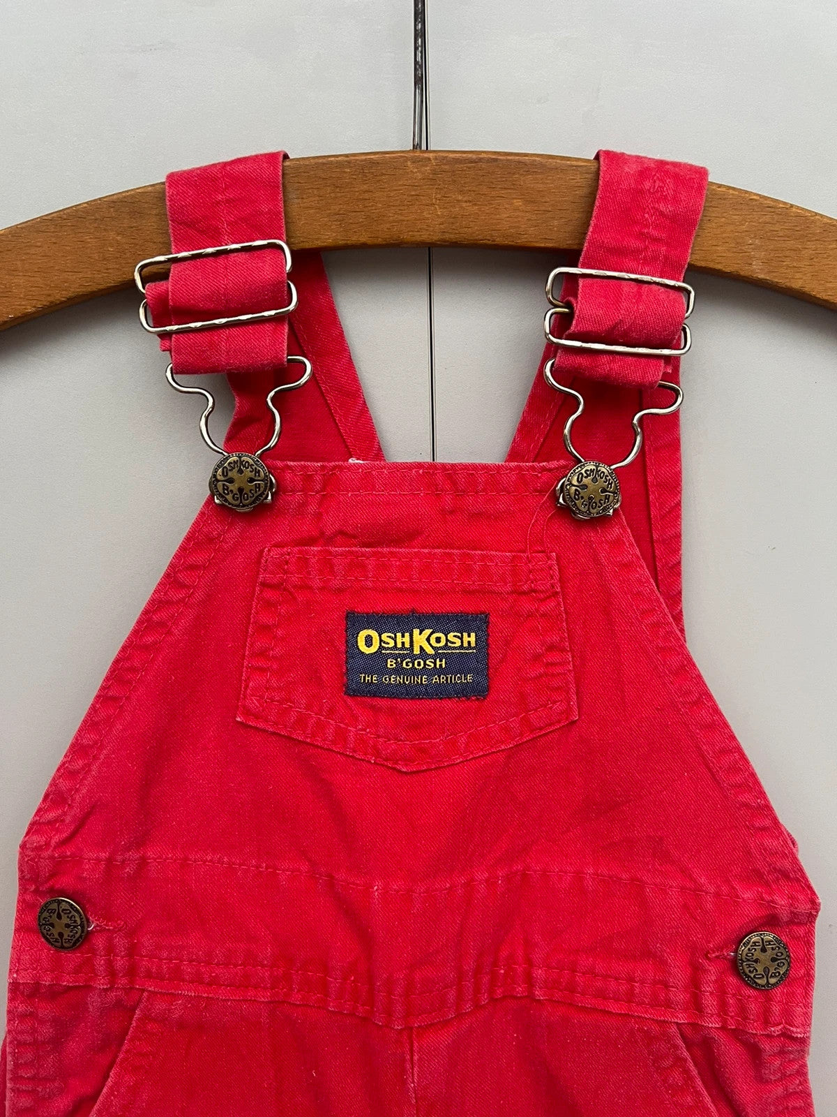 Oshkosh Vintage Cotton Red Dungarees 12M