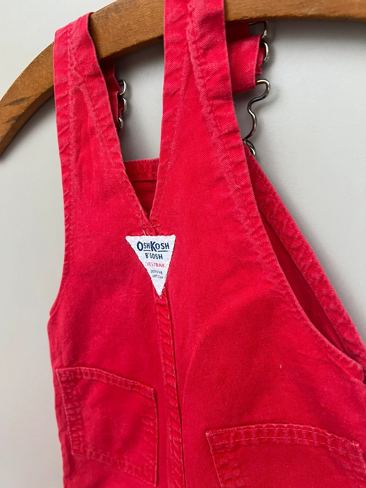 Oshkosh Vintage Cotton Red Dungarees 12M