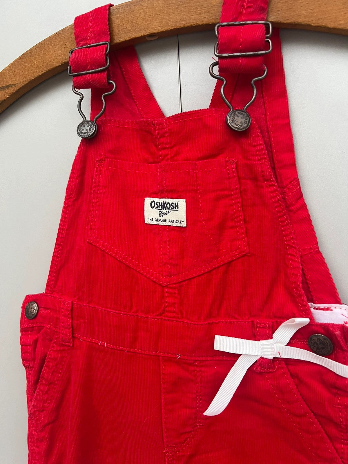 Oshkosh Red Girls Corduroy Dungarees 24M