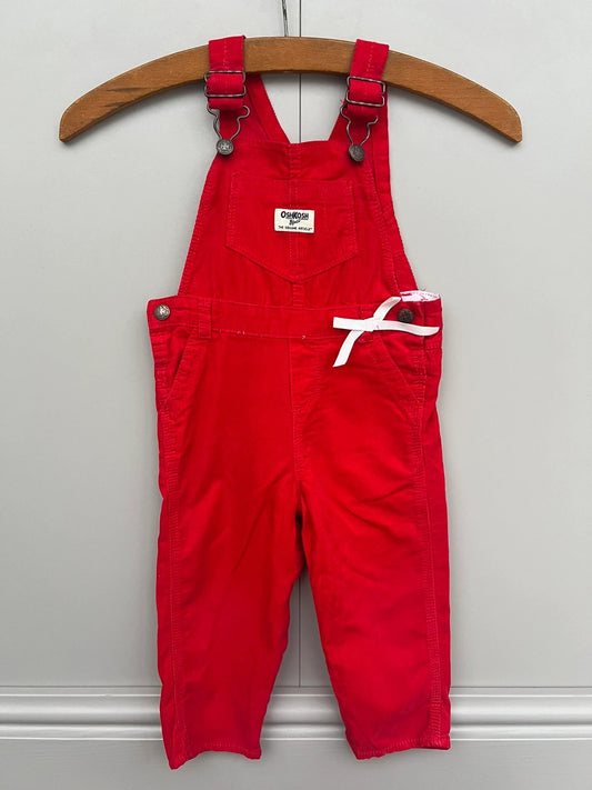 Oshkosh Red Girls Corduroy Dungarees 24M