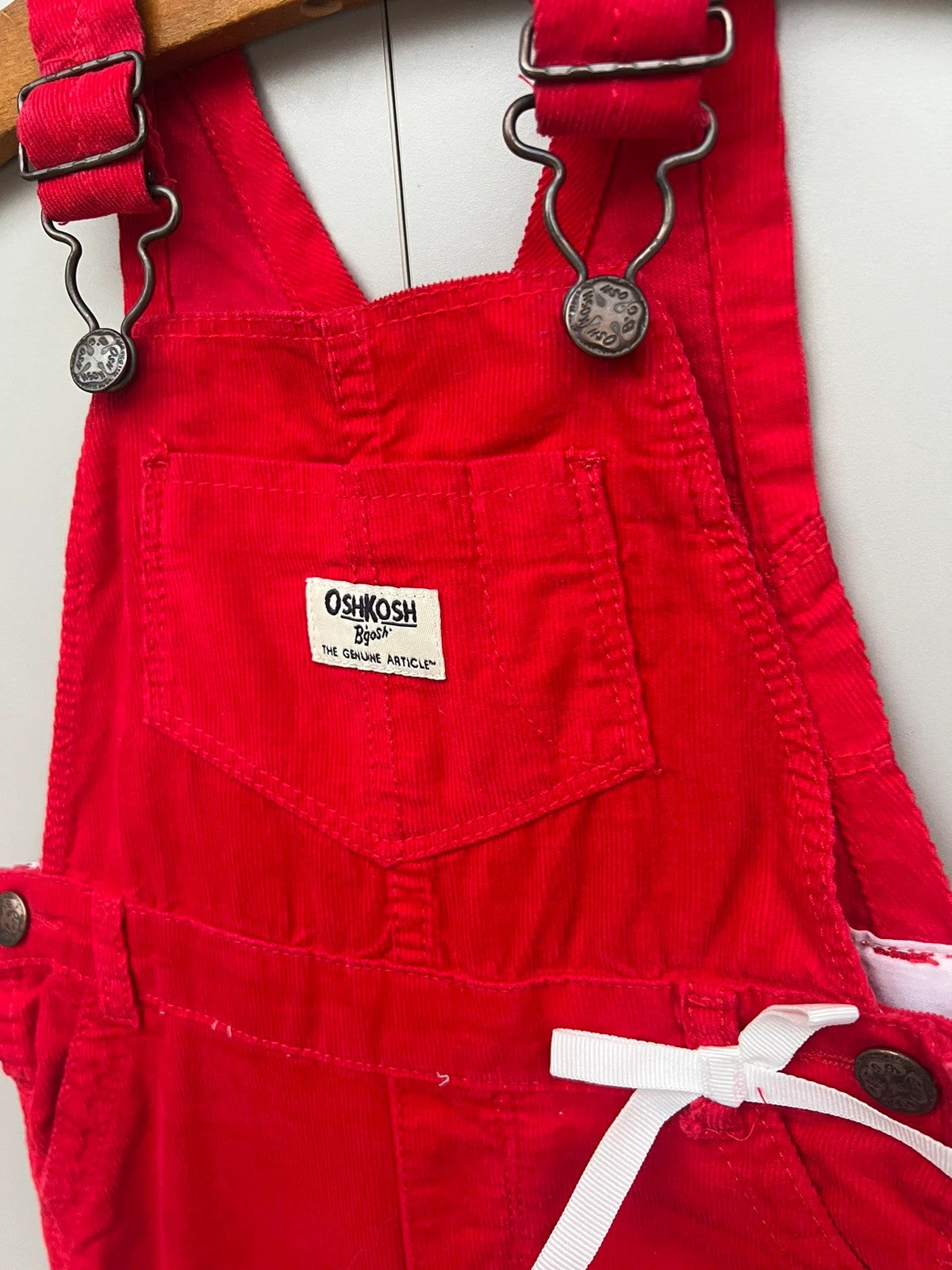 Oshkosh Red Girls Corduroy Dungarees 24M