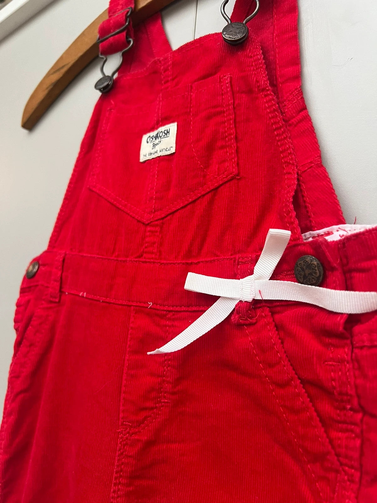 Oshkosh Red Girls Corduroy Dungarees 24M