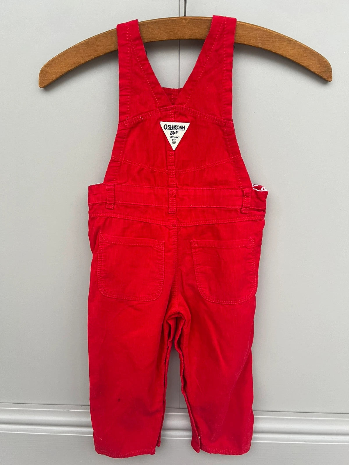 Oshkosh Red Girls Corduroy Dungarees 24M