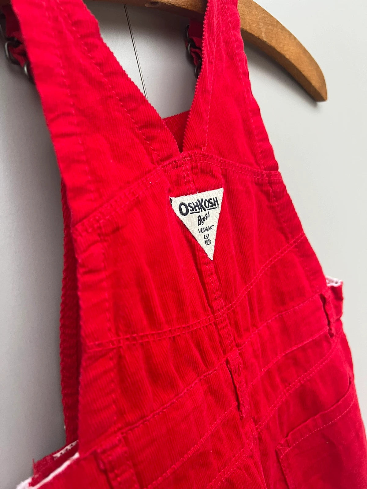 Oshkosh Red Girls Corduroy Dungarees 24M