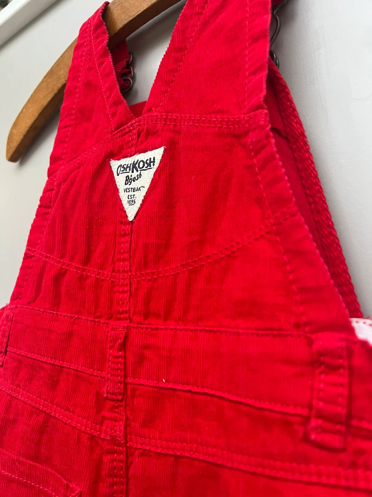 Oshkosh Red Girls Corduroy Dungarees 24M